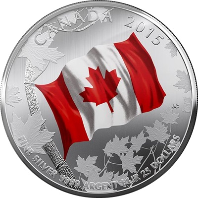 2015 $25 1/4oz Silver Coin - CANADIAN FLAG